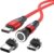Magnetic Charging Cable USB C to USB Type C/Micro USB Magnetic Cable Pd 60w Fast Charging 1m/2m 540° Rotation 2-in-1 Magnet USB Cable for Android Micro USB Type C Smartphone Tablet Laptop (2m Red)