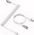 MAMBASNAKE C01 Coiled Keyboard Cable, Pro Custom USB-C Aviator Cable, Type-C to USB-A HyperSpeed Line with 8KHz Return Rate with Metal Aviation Connector for PC Gaming Keyboard-White