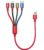 Short Multi Charger Cable [3.5A 35CM] 4 in 1 Charging Cable, Multiple Fast USB Charging Cable Nylon Braided with Micro USB/Type C/iP for Phone 17/16/15/14/13/12/11/Xs/Android Galaxy/Huawei/Nokia/Sony