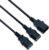 Power Extension Dual Y Splitter Cable Cord (2.5m) Kettle Lead UK IEC C14 to 2x C13 Mains Cord Male to Female Compatible with PC AC Computer Monitor Printer PDU UPS Systems Servers Audio (Black)