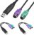PS2 to USB Adapter Keyboard Mouse Adapter Cable, PS/2 Female to USB A Male Plug with Chip, 2 PCS 2 in 1 PS2 to USB 2.0 Converter Cord