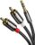 UGREEN RCA to 3.5mm Cable Phono Mini Jack Stereo Lead Gold-plated Red and White Aux Headphone Cord RCA Audio Y Splitter Compatible with Hi-Fi Amplifier Speaker DJ Controller Turntable TV Car Phone(1M)