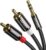 UGREEN RCA to 3.5mm Cable Phono Mini Jack Stereo Lead Gold-plated Red and White Aux Headphone Cord RCA Audio Y Splitter Compatible with Hi-Fi Amplifier Speaker DJ Controller Turntable TV Car Phone(5M)
