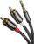 UGREEN RCA to 3.5mm Cable Phono Mini Jack Stereo Lead Gold-plated Red and White Aux Headphone Cord RCA Audio Y Splitter Compatible with Hi-Fi Amplifier Speaker DJ Controller Turntable TV Car Phone(2M)