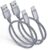 Short USB C Charger Cable 0.5m 2Pack, USB A to USB C Car Charger Cable 3A Fast Charging Nylon Braided Type C Lead for iPhone Air 17 16 15 Pro Max,Galaxy,Power Bank,Pixel,PS5,Switch-Grey